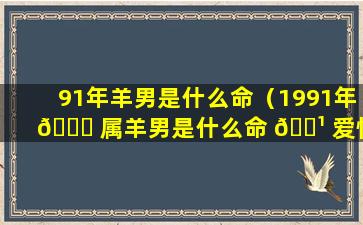 91年羊男是什么命（1991年 🐘 属羊男是什么命 🌹 爱情方面）